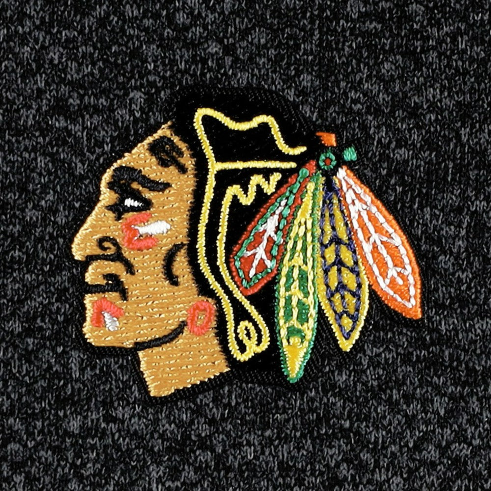NHL Heathered Black Chicago Blackhawks Antigua Course Quarter-Zip Jacket