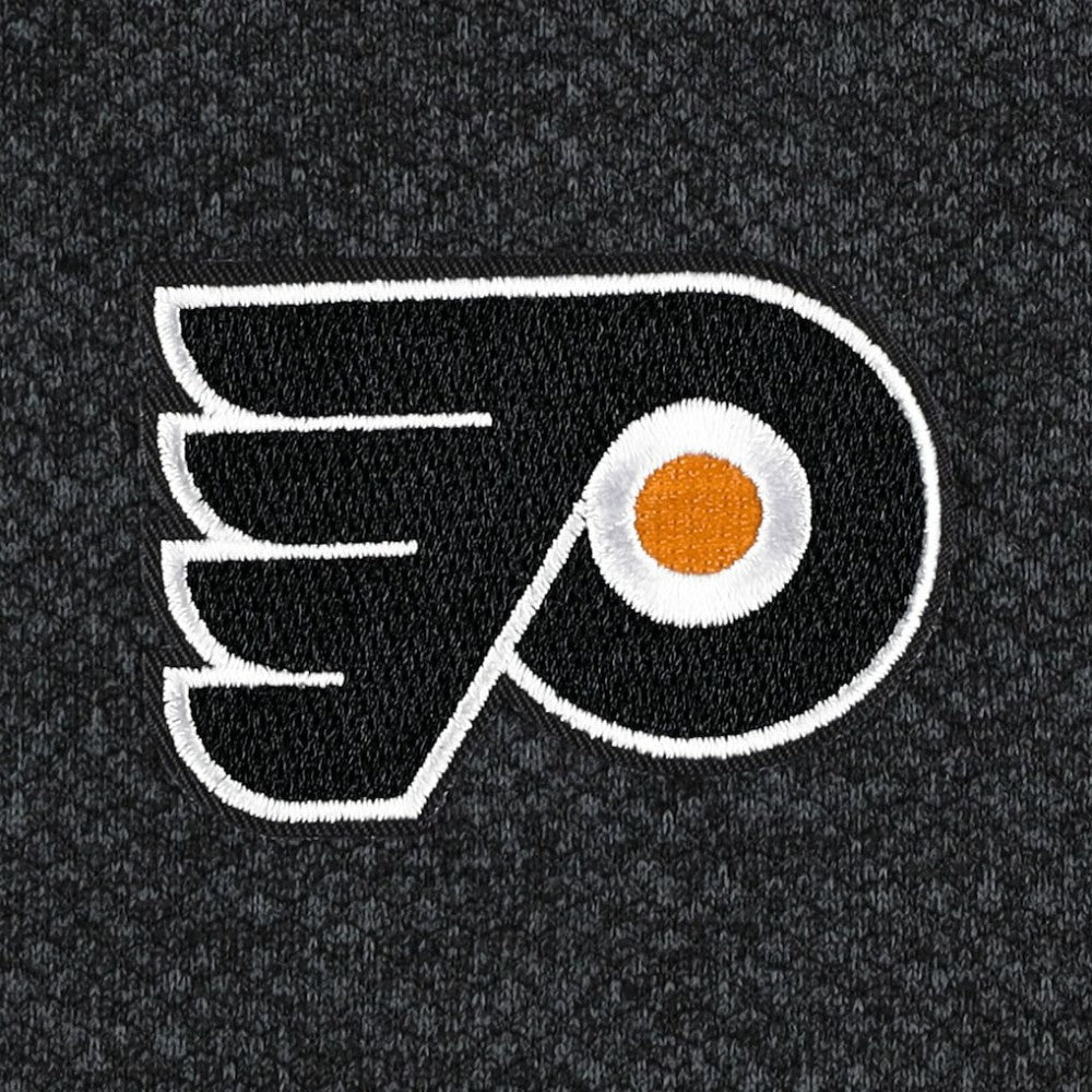 NHL Heathered Black Philadelphia Flyers Antigua Course Quarter-Zip Jacket
