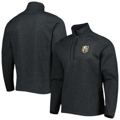 NHL Heathered Black Vegas Golden Knights Antigua Course Quarter-Zip Jacket