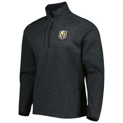 NHL Heathered Black Vegas Golden Knights Antigua Course Quarter-Zip Jacket