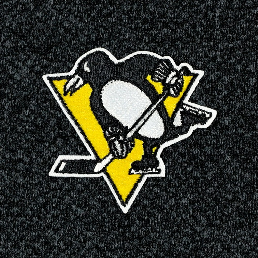NHL Heathered Black Pittsburgh Penguins Antigua Course Quarter-Zip Jacket