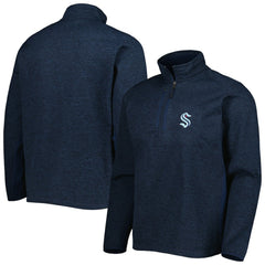NHL Heathered Deep Sea Blue Seattle Kraken Antigua Course Quarter-Zip Jacket