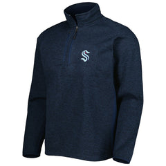NHL Heathered Deep Sea Blue Seattle Kraken Antigua Course Quarter-Zip Jacket