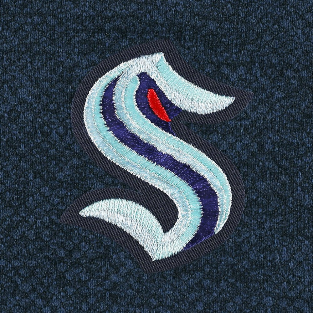 NHL Heathered Deep Sea Blue Seattle Kraken Antigua Course Quarter-Zip Jacket