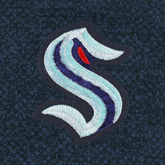 NHL Heathered Deep Sea Blue Seattle Kraken Antigua Course Quarter-Zip Jacket