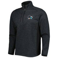 NHL Heathered Black San Jose Sharks Antigua Course Quarter-Zip Jacket