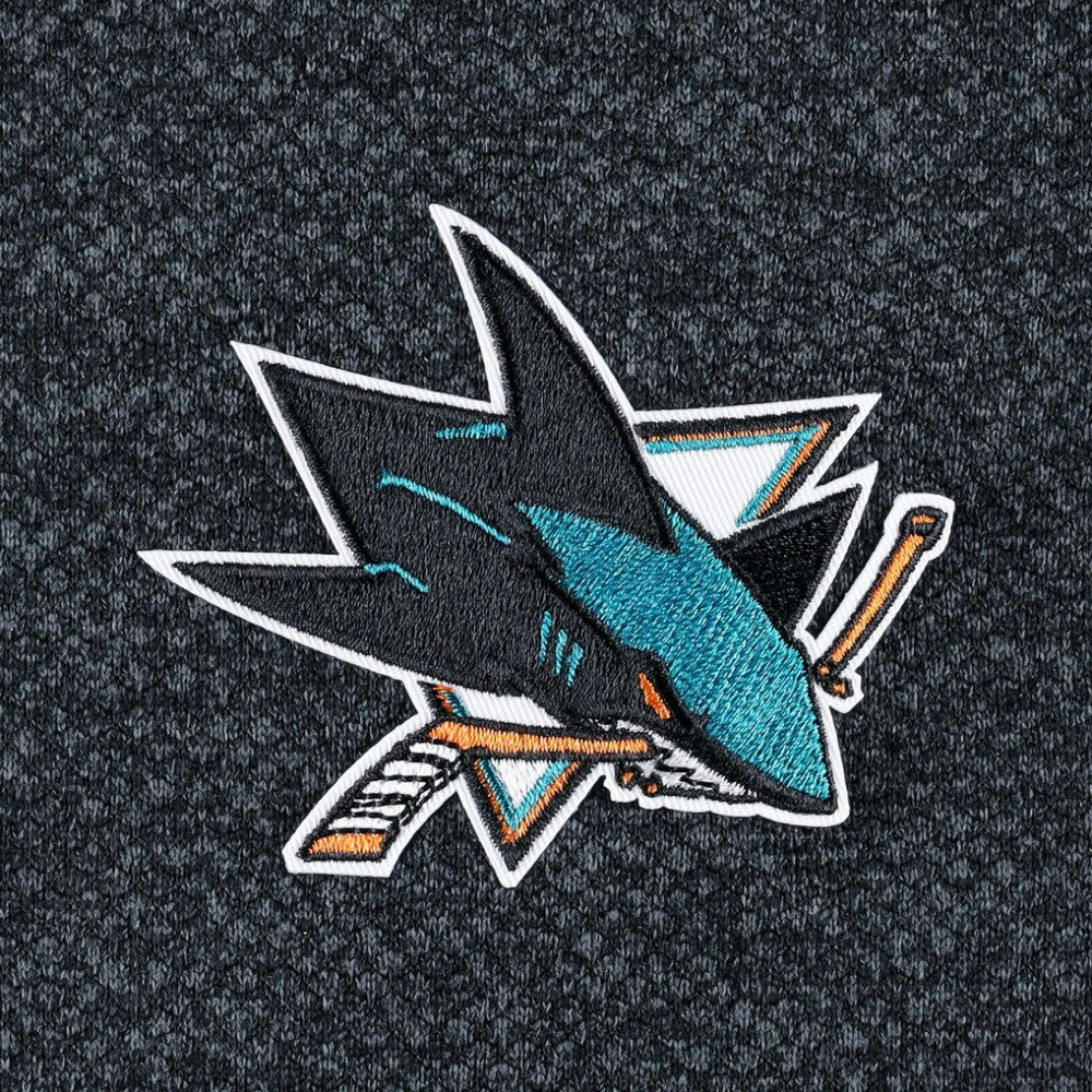 NHL Heathered Black San Jose Sharks Antigua Course Quarter-Zip Jacket