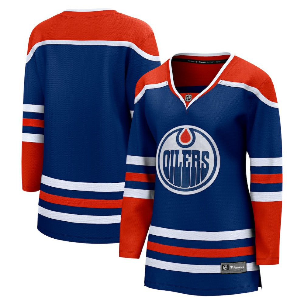NHL Royal Edmonton Oilers Fanatics Women's Home Breakaway Blank Jersey