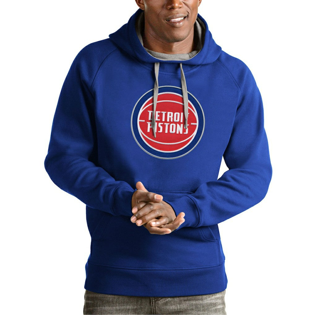 NBA Detroit Pistons Antigua Team Logo Victory Pullover Hoodie sale