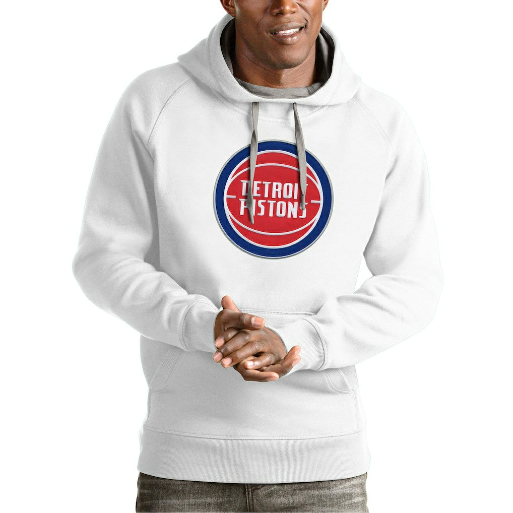 NBA Detroit Pistons Antigua Team Logo Victory Pullover Hoodie