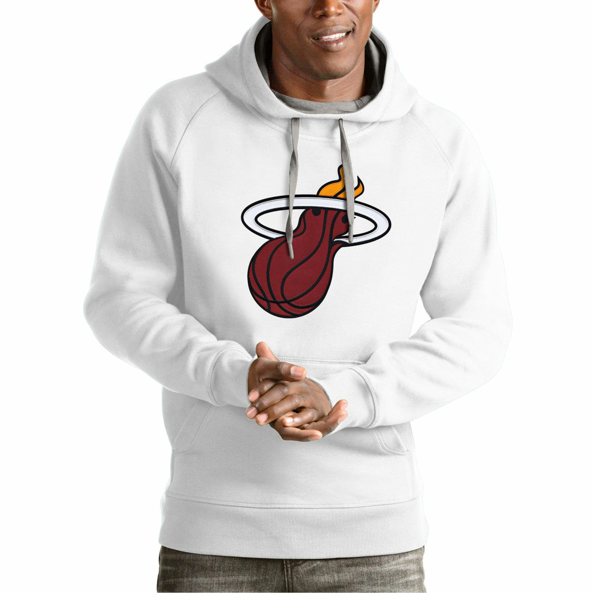 NBA Miami Heat Antigua Team Logo Victory Pullover Hoodie