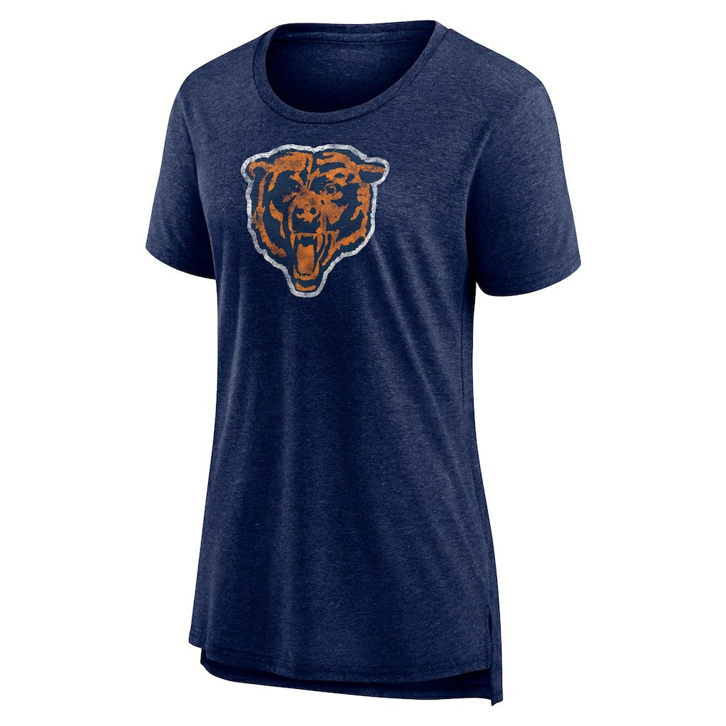 Women's Throwback Team Logo Tri-Blend T-Shirt - Chicago Bears