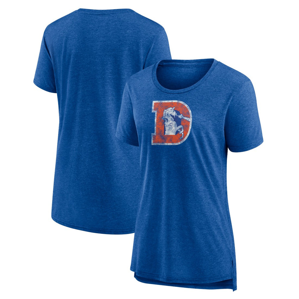 Women's Throwback Team Logo Tri-Blend T-Shirt - Denver Broncos