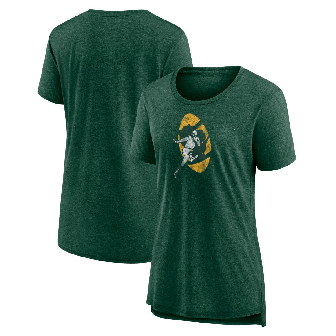 Women's Throwback Team Logo Tri-Blend T-Shirt - Green Bay Packers