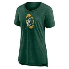 Women's Throwback Team Logo Tri-Blend T-Shirt - Green Bay Packers