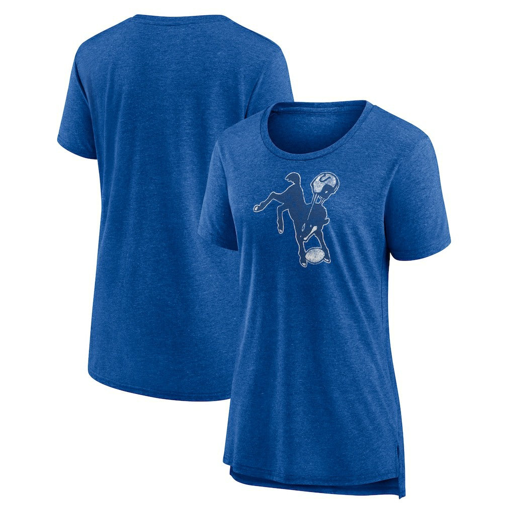 Women's Throwback Team Logo Tri-Blend T-Shirt - Indianapolis Colts
