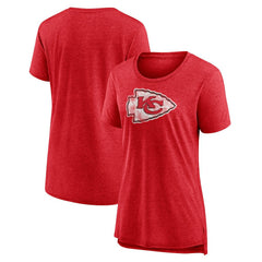 Women's Throwback Team Logo Tri-Blend T-Shirt - Kansas City Chiefs