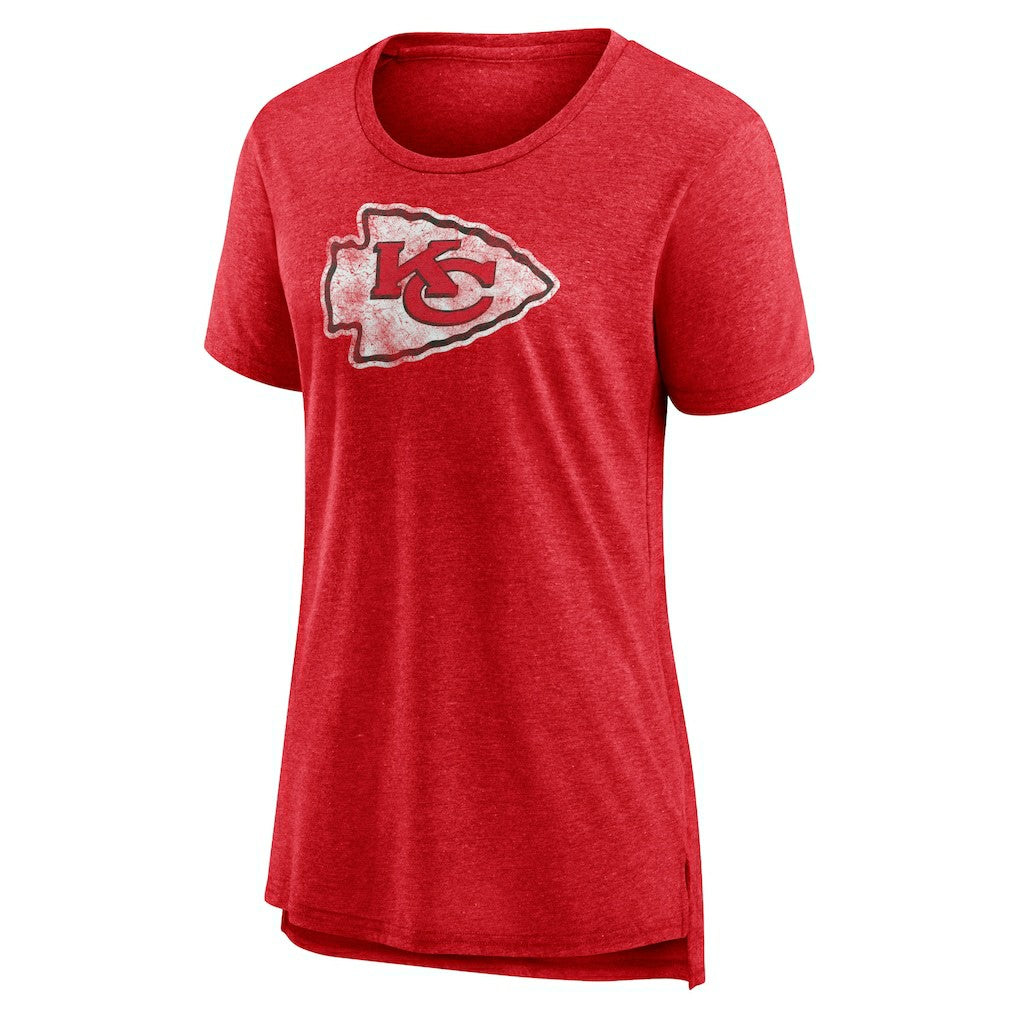 Women's Throwback Team Logo Tri-Blend T-Shirt - Kansas City Chiefs