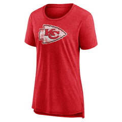 Women's Throwback Team Logo Tri-Blend T-Shirt - Kansas City Chiefs