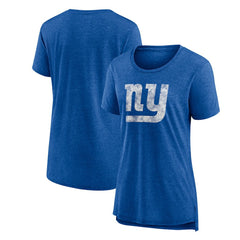 Women's Throwback Team Logo Tri-Blend T-Shirt - New York Giants