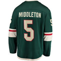 NHL Green Jake Middleton Minnesota Wild Fanatics Home Breakaway Player Jersey