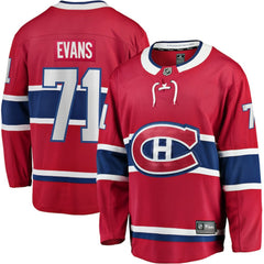 NHL Red Jake Evans Montreal Canadiens Fanatics Home Breakaway Player Jersey