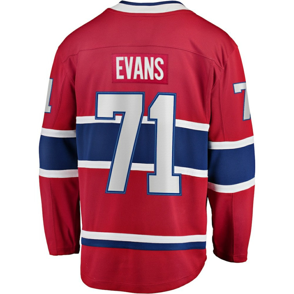 NHL Red Jake Evans Montreal Canadiens Fanatics Home Breakaway Player Jersey