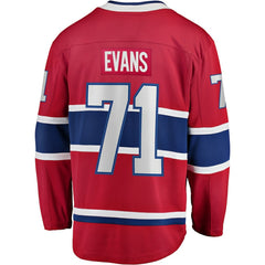 NHL Red Jake Evans Montreal Canadiens Fanatics Home Breakaway Player Jersey
