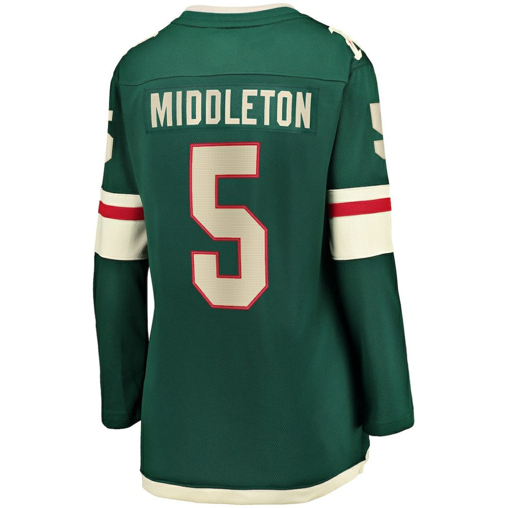 NHL Green Jake Middleton Minnesota Wild Fanatics Women's Home Breakaway Player Jersey