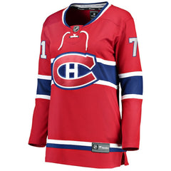 NHL Red Jake Evans Montreal Canadiens Fanatics Women's Home Breakaway Player Jersey
