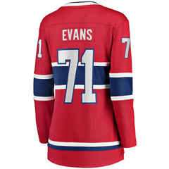 NHL Red Jake Evans Montreal Canadiens Fanatics Women's Home Breakaway Player Jersey