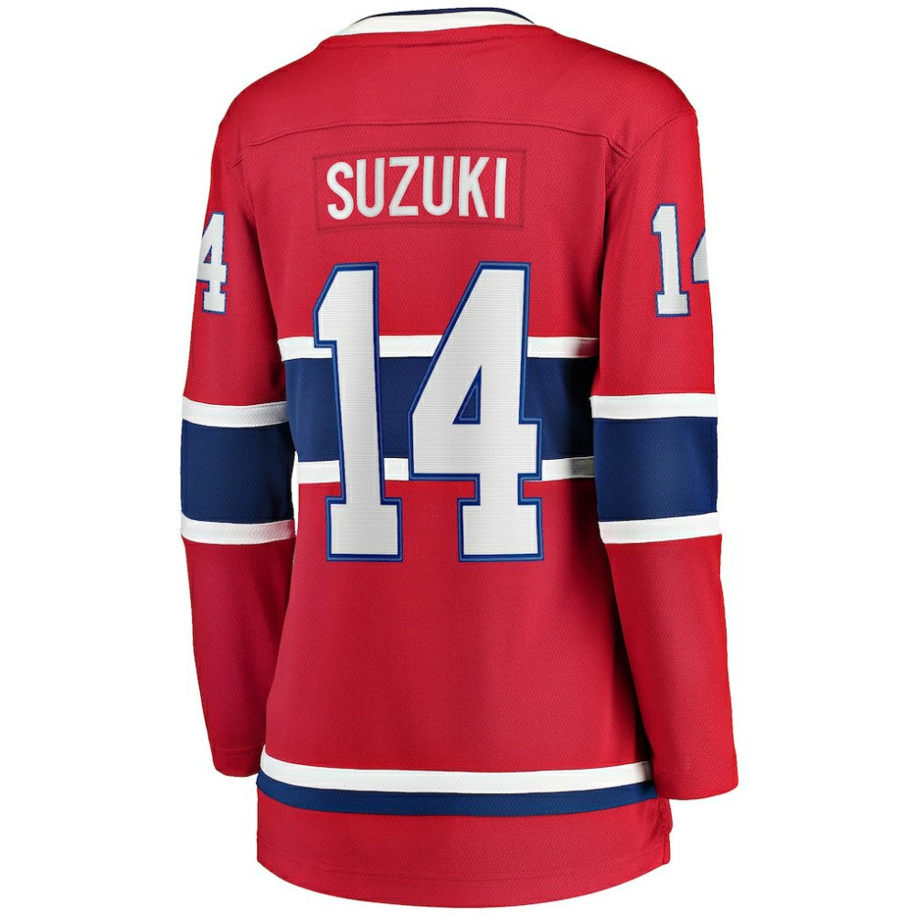 NHL Red Nick Suzuki Montreal Canadiens Fanatics Women's Home Captain Patch Breakaway Player Jersey