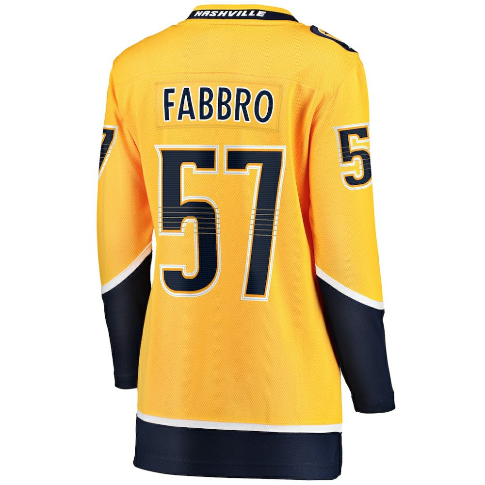 NHL Gold Dante Fabbro Nashville Predators Fanatics Women's Home Breakaway Player Jersey