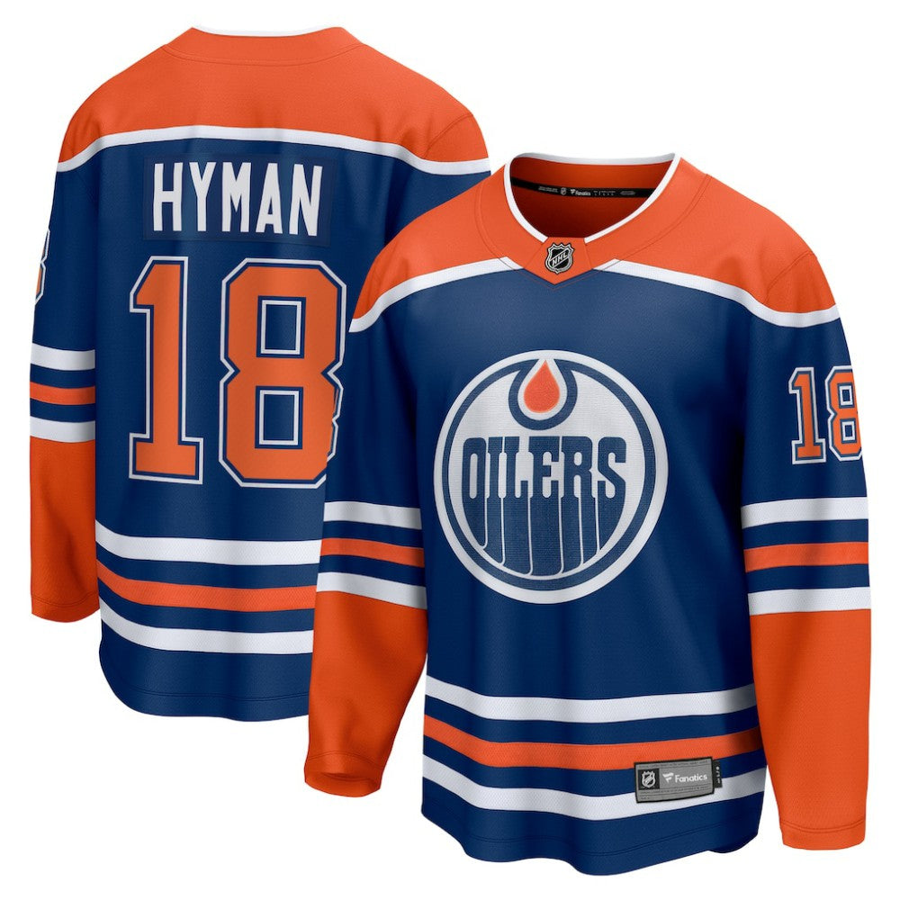 NHL Royal Zach Hyman Edmonton Oilers Fanatics Home Breakaway Player Jersey