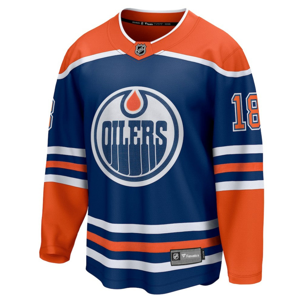 NHL Royal Zach Hyman Edmonton Oilers Fanatics Home Breakaway Player Jersey