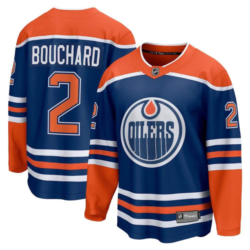 NHL Royal Evan Bouchard Edmonton Oilers Fanatics Home Breakaway Player Jersey