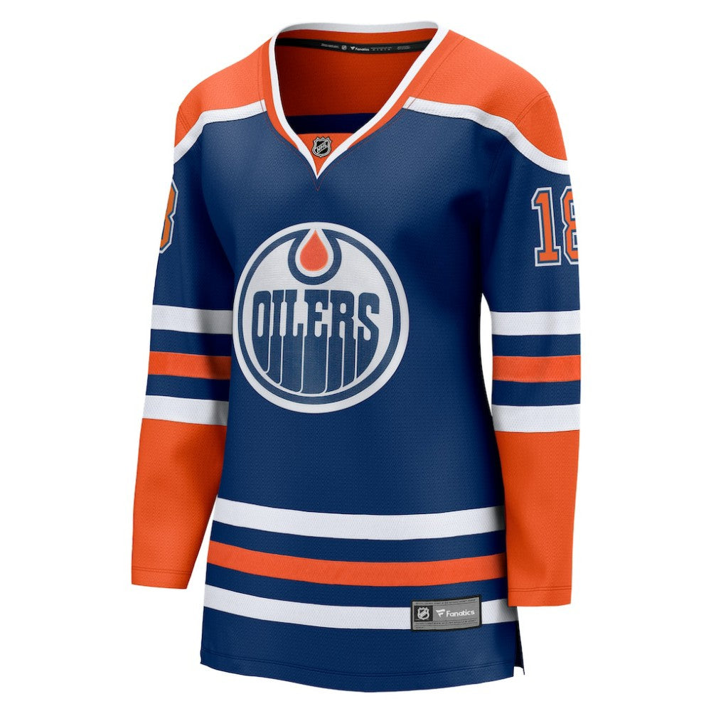 NHL Royal Zach Hyman Edmonton Oilers Fanatics Women's Home Breakaway Player Jersey