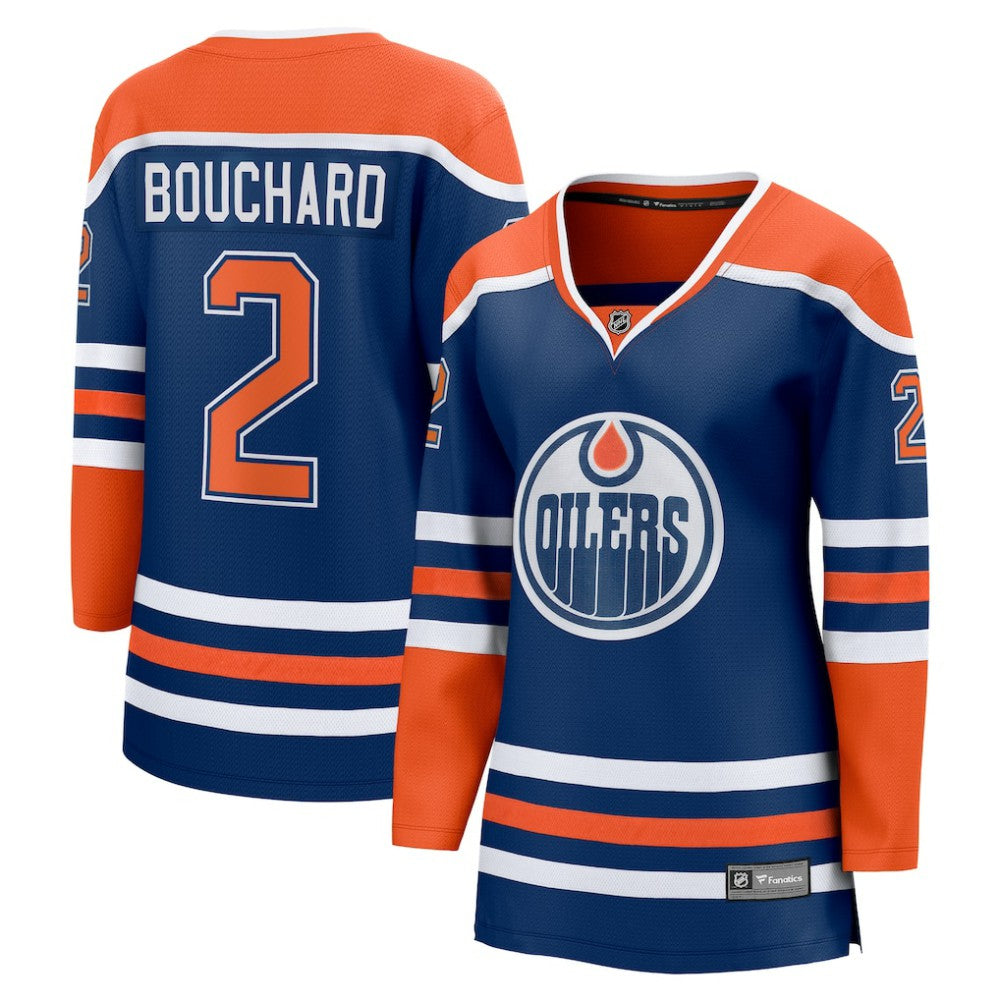 NHL Royal Evan Bouchard Edmonton Oilers Fanatics Women's Home Breakaway Player Jersey