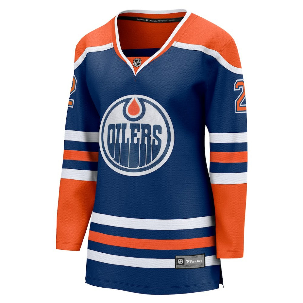 NHL Royal Evan Bouchard Edmonton Oilers Fanatics Women's Home Breakaway Player Jersey