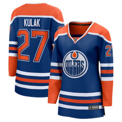 NHL Royal Brett Kulak Edmonton Oilers Fanatics Women's Home Breakaway Player Jersey