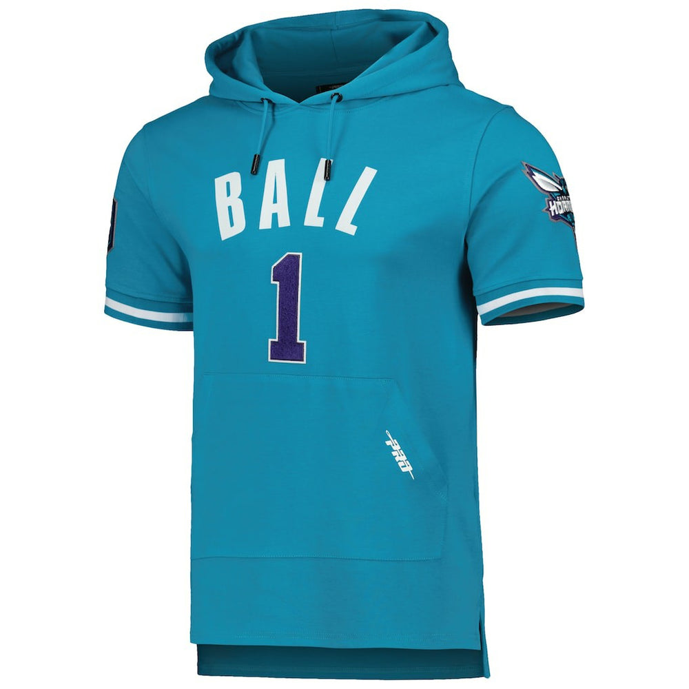 NBA LaMelo Ball Charlotte Hornets Pro Standard Name & Number Short Sleeve Pullover Hoodie