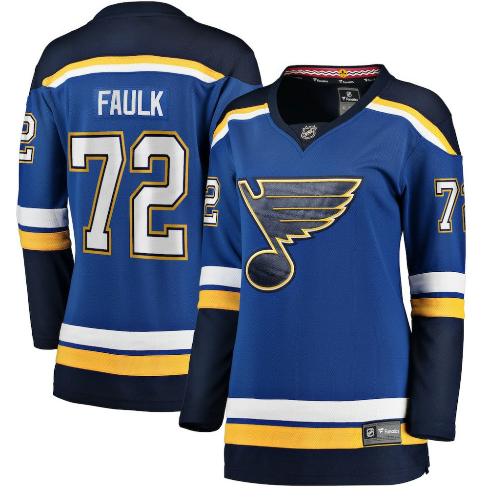 NHL Blue Justin Faulk St. Louis Blues Fanatics Women's Home Breakaway Player Jersey