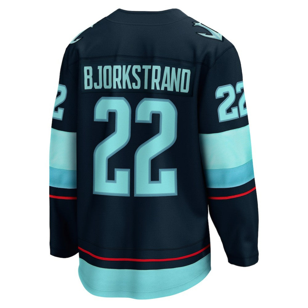 NHL Deep Sea Blue Oliver Bjorkstrand Seattle Kraken Fanatics Home Breakaway Player Jersey