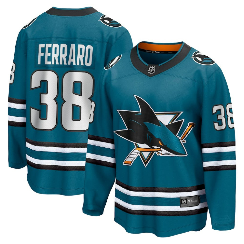NHL Teal Mario Ferraro San Jose Sharks Fanatics Home Breakaway Player Jersey