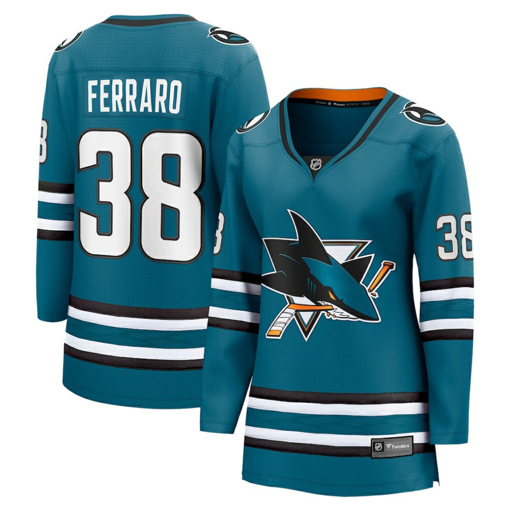 NHL Teal Mario Ferraro San Jose Sharks Fanatics Women's Home Breakaway Player Jersey