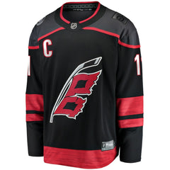 NHL Black Jordan Staal Carolina Hurricanes Fanatics Home Captain Patch Breakaway Player Jersey