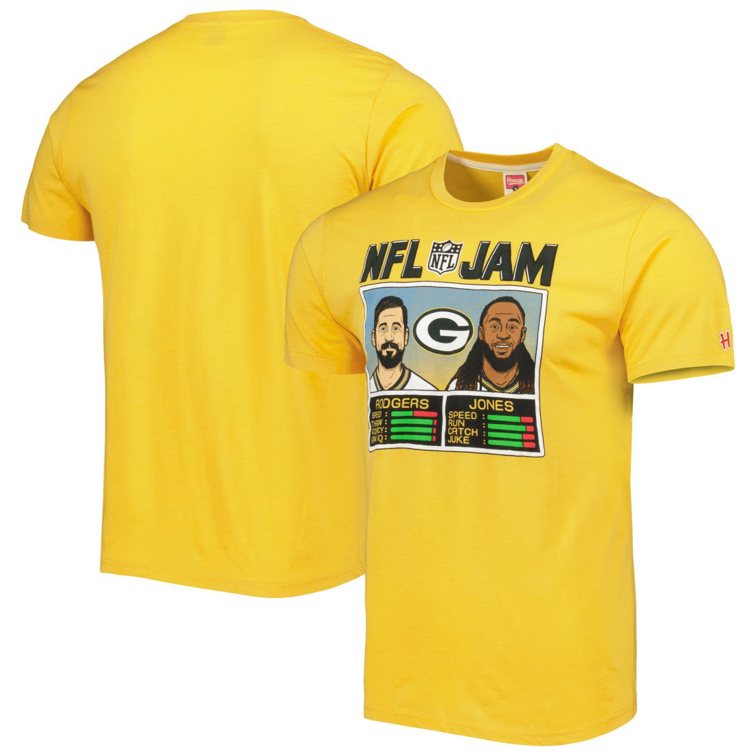 Aaron Rodgers & Aaron Jones  Homage Unisex NFL Jam Tri-Blend T-Shirt - Green Bay Packers