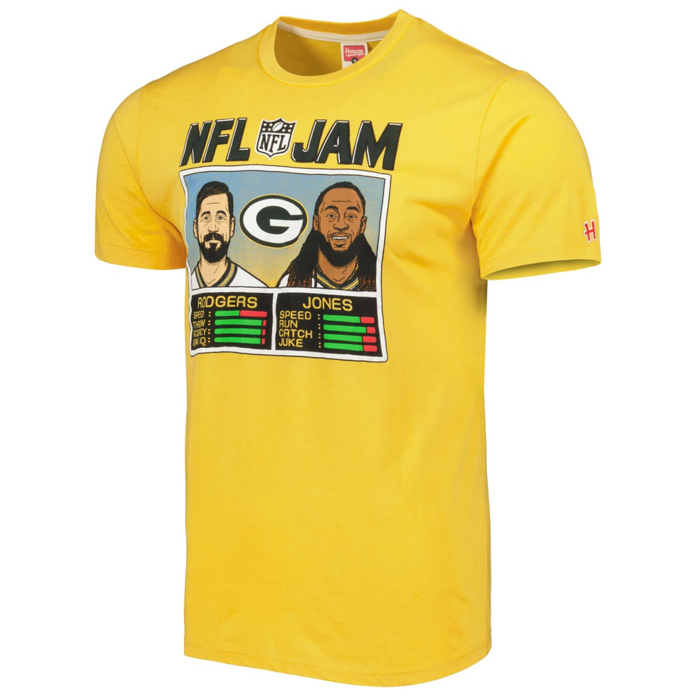 Aaron Rodgers & Aaron Jones  Homage Unisex NFL Jam Tri-Blend T-Shirt - Green Bay Packers