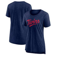 MLB Minnesota Twins Women's Official Wordmark Tri-Blend T-Shirt