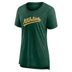 MLB Athletics Women's Official Wordmark Tri-Blend T-Shirt